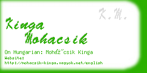 kinga mohacsik business card